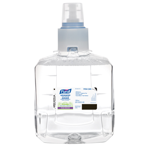 D&eacute;sinfectant pour les mains avanc&eacute; en mousse LXT-12, 1200 ml, Cartouche de recharge, 70 % alcool Pryde Industrial Inc.