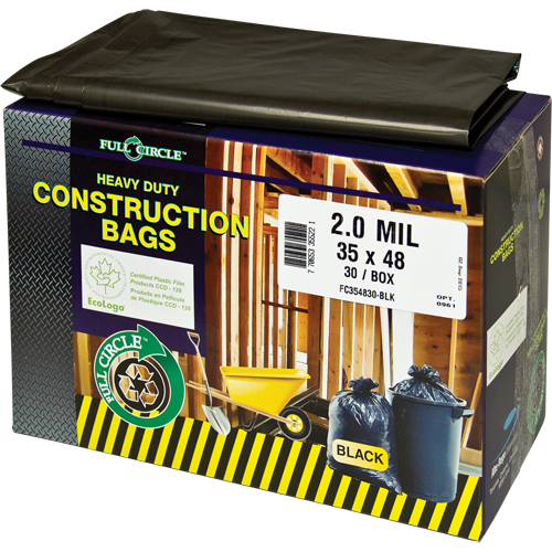Sacs pour d&eacute;chets pour entrepreneurs, Fort, 30" la x 48" lo, 2 mils, Noir, Capacit&eacute; 121,13 L (32 gal.) Pryde Industrial Inc.