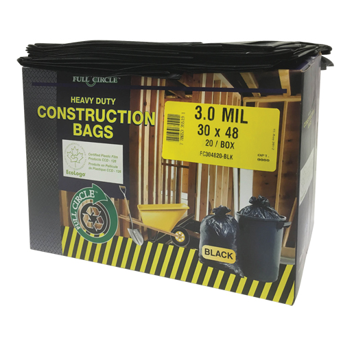 Sacs pour d&eacute;chets pour entrepreneurs, Fort, 30" la x 48" lo, 3 mils, Noir, Capacit&eacute; 113,56 L (30 gal.) Pryde Industrial Inc.