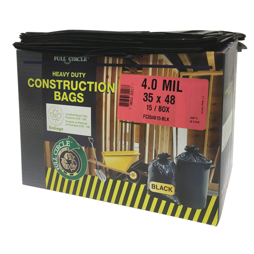 Sacs pour d&eacute;chets pour entrepreneurs, Fort, 35" la x 48" lo, 4 mils, Noir, Capacit&eacute; 166,55 L (44 gal.) Pryde Industrial Inc.