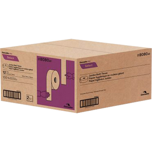 Papier hygi&eacute;nique Pro Select, Rouleau G&eacute;ant, 2 Pli, Longueur 500', Blanc Pryde Industrial Inc.