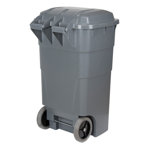 Roll Out Garbage Bin, Polyethylene, 65 US gal. Pryde Industrial Inc.