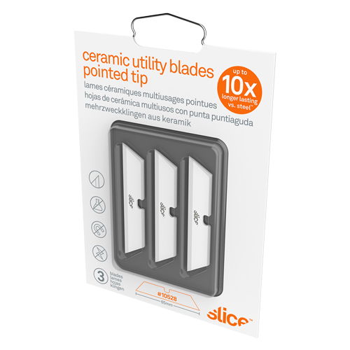 Slice Pointed-Tip Ceramic Utility Knife Blades, Single Style Pryde Industrial Inc.