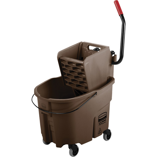 Ensemble de seau pour vadrouille et essoreuse WaveBrake, Pression lat&eacute;rale, 8,75 gal. US (35 pintes), Brun Pryde Industrial Inc.