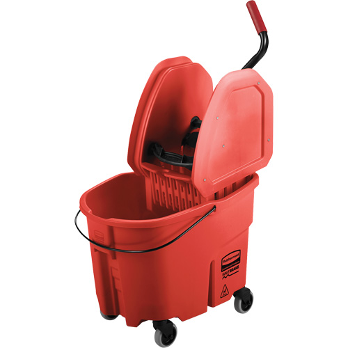 WaveBrake&reg; Mop Bucket & Wringer Combo Pack, Down Press, 8.75 US Gal.(35 Quart), Red Pryde Industrial Inc.