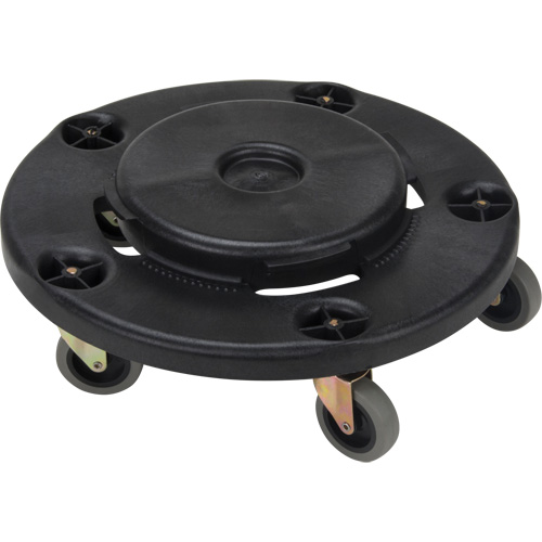Socle roulant pour contenant &agrave; d&eacute;chets, Polypropyl&egrave;ne, Noir, Convient aux contenants 24" dia. Pryde Industrial Inc.