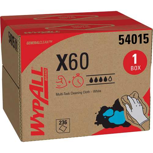 X60 Wipers, All-Purpose, 16-3/4" L x 11" W Pryde Industrial Inc.