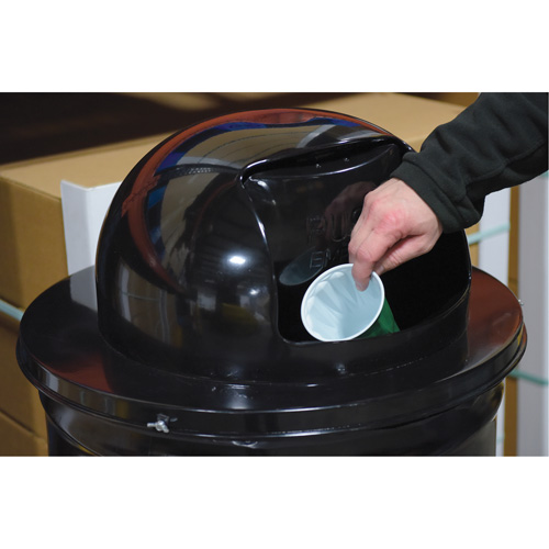 Couvercle pour baril &agrave; d&eacute;chets, Couvercle bomb&eacute;, M&eacute;tal, Convient aux contenants 23-1/2" dia. Pryde Industrial Inc.