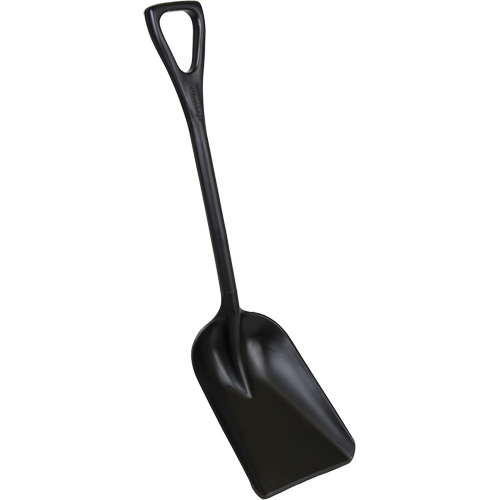 One-Piece Hygienic Shovel, 10" x 6" Blade, 37-1/2" Length, Plastic, Black Pryde Industrial Inc.