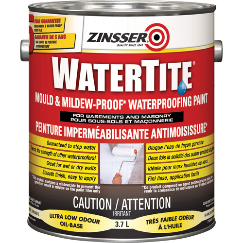 Watertite&reg; Mold & Mildew-Proof Waterproofing Paint, White, Eggshell, 3.78 L, Gallon Pryde Industrial Inc.