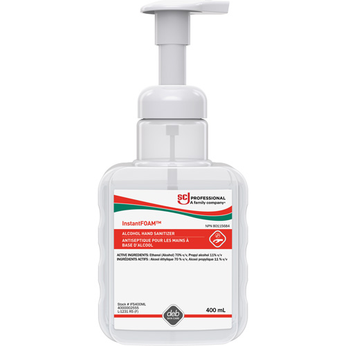 InstantFoam&reg; Hand Sanitizer, 400 ml, Pump Bottle, 70% Alcohol Pryde Industrial Inc.