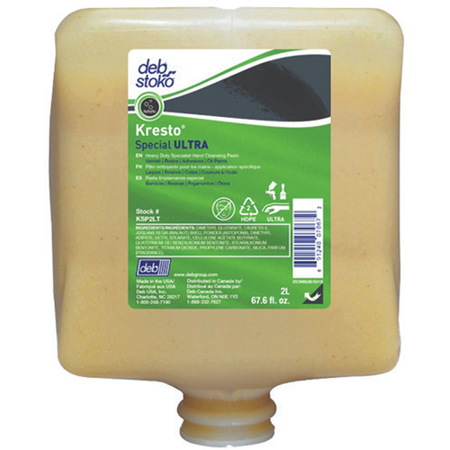 Recharge de nettoyant pour les mains Kresto Special Ultra, P&acirc;te, 2 L, Cartouche en plastique, Fraîcheur Pryde Industrial Inc.