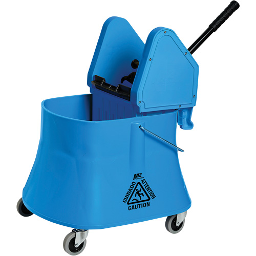 Ensemble de seau pour vadrouille et essoreuse Champ, Pression vers le bas, 7,5 gal. US (30 pintes), Bleu Pryde Industrial Inc.