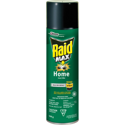 Raid&reg; Max&reg; Home Insect Killer Insecticide, 500 g, Aerosol Can, Solvent Base Pryde Industrial Inc.