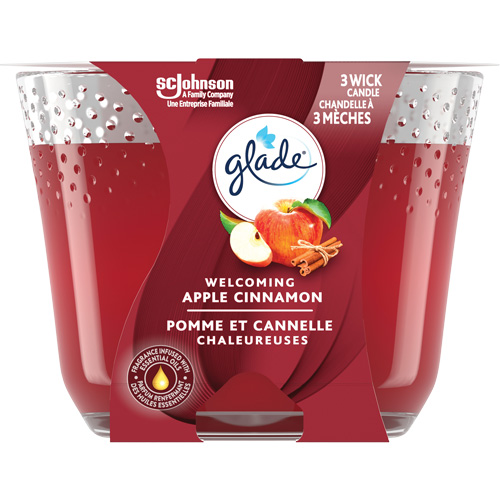 Chandelle &agrave; trois m&egrave;ches Glade, Pomme cannelle Pryde Industrial Inc.