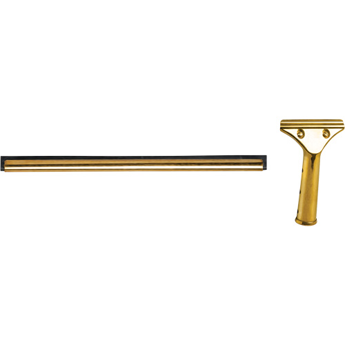 Window Squeegee with Handle, 12", Rubber, Brass Frame Pryde Industrial Inc.