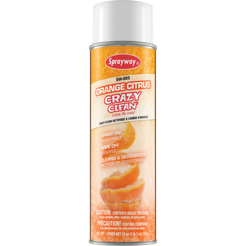 Nettoyant &agrave; l'ar&ocirc;me d'oranges Crazy Clean, 19 oz liq., Canette a&eacute;rosol Pryde Industrial Inc.