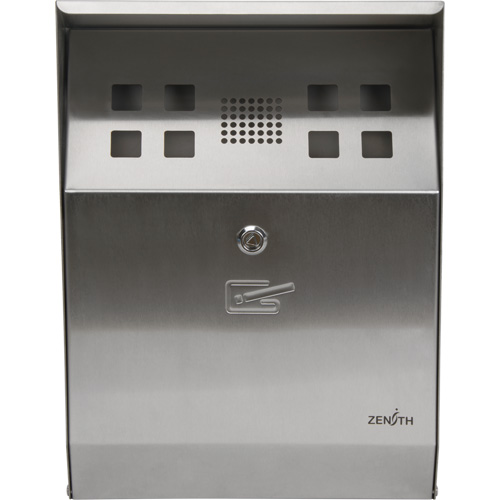 Cendrier, Montage mural, Acier inoxydable, Capacit&eacute; 1.6 Litres, Hauteur 13-4/5" Pryde Industrial Inc.