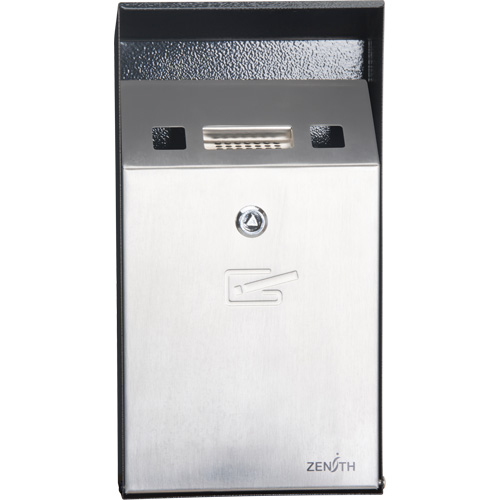 Smoking Receptacle, Wall-Mount, Stainless Steel, 1 Litre Capacity, 11-4/5" Height Pryde Industrial Inc.