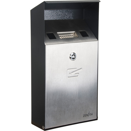 Smoking Receptacle, Wall-Mount, Stainless Steel, 1 Litre Capacity, 11-4/5" Height Pryde Industrial Inc.