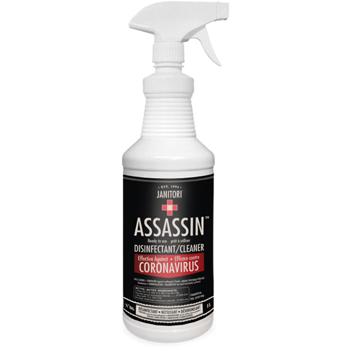 Janitori Assassin Ready-to-Use Disinfectant Cleaner, 1 L, Trigger Bottle Pryde Industrial Inc.