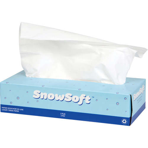 Snow Soft Premium Facial Tissue, 2 Ply, 7.4" L x 8.4" W, 100 Sheets/Box Pryde Industrial Inc.