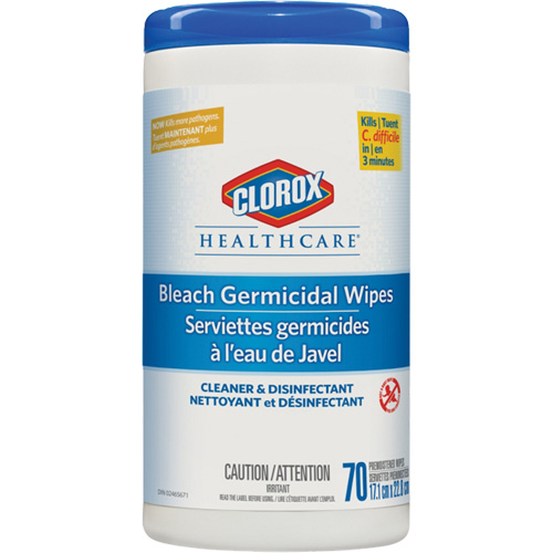 Lingettes d&eacute;sinfectantes &agrave; l'eau de Javel Healthcare, 70 lingettes Pryde Industrial Inc.