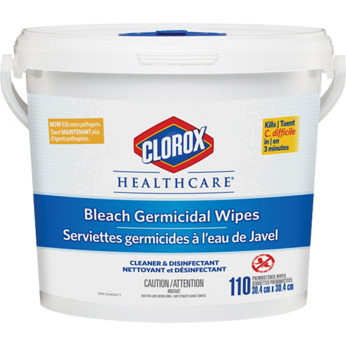 Lingettes d&eacute;sinfectantes &agrave; l'eau de Javel Healthcare, 110 lingettes Pryde Industrial Inc.