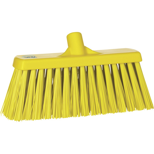 Heavy-Duty Push Broom, Stiff Bristles, 13", Polyester, Yellow Pryde Industrial Inc.