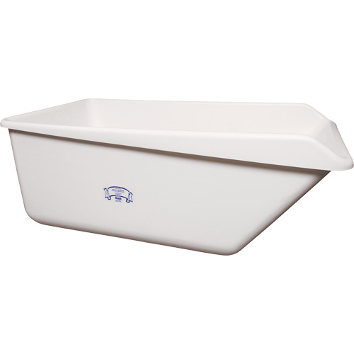 Angled Dump Tub with Drain, Plastic, White Pryde Industrial Inc.