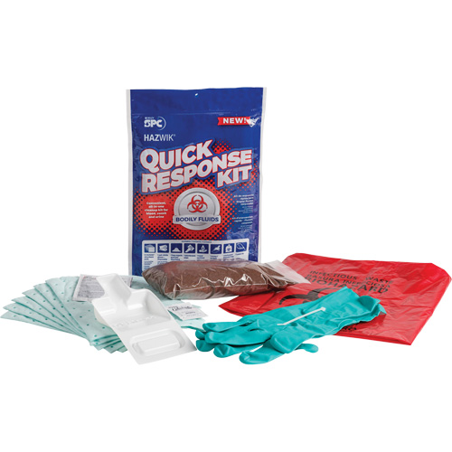 Trousse dintervention rapide pour d&eacute;versements de fluides corporels Hazwik, Biorisque, Sac, Absorbance de 0,49 gal. US Pryde Industrial Inc.