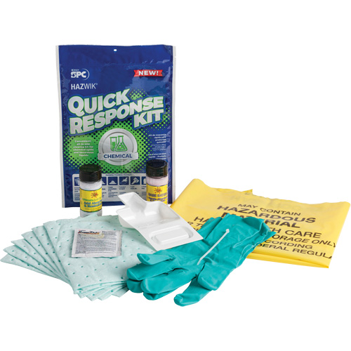 Trousse dintervention rapide pour d&eacute;versements de produits chimiques Hazwik, Mati&egrave;res dangereuses, Sac, Absorbance de 0,33 gal. US Pryde Industrial Inc.