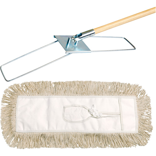 Break-Ezy Dust Mop System, Tie-On Style, Cotton, 36" L x 5" W Pryde Industrial Inc.