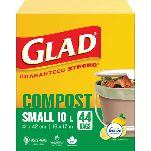 Petits sacs de compostage, R&eacute;gulier, 17" lo x 16" la, Brun, Capacit&eacute; de 10 L (3 gal.) Pryde Industrial Inc.