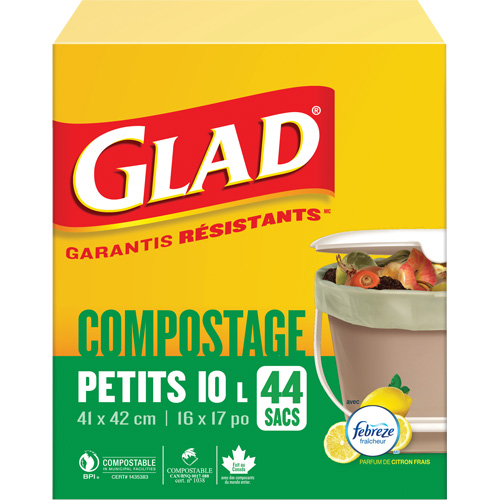 Petits sacs de compostage, R&eacute;gulier, 17" lo x 16" la, Brun, Capacit&eacute; de 10 L (3 gal.) Pryde Industrial Inc.