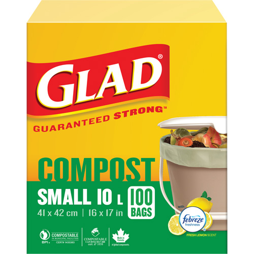 Petits sacs de compostage, R&eacute;gulier, 17" lo x 16" la, Brun, Capacit&eacute; de 10 L (3 gal.) Pryde Industrial Inc.