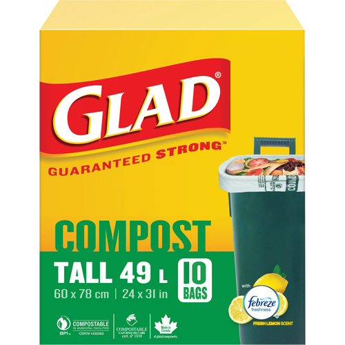 Sacs de compostage hauts, R&eacute;gulier, 31" lo x 24" la, Brun, Capacit&eacute; de 49 L (13 gal.) Pryde Industrial Inc.