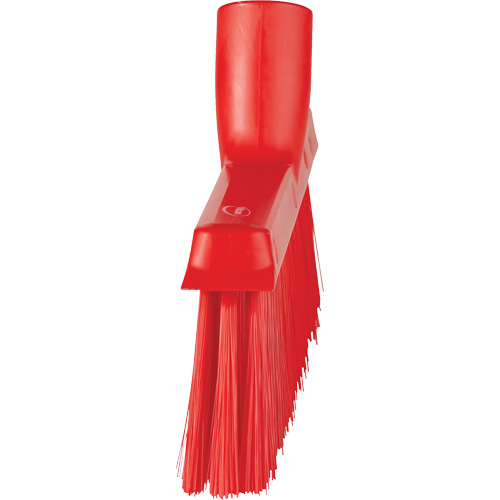 Dustpan Broom with Angled Thread, Medium Bristles, 10", Polyester, Red Pryde Industrial Inc.