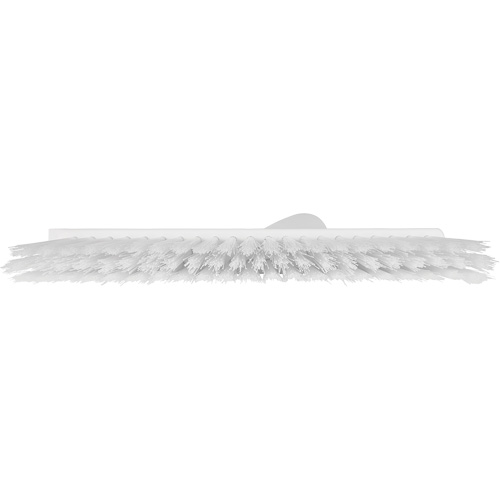Dustpan Broom with Angled Thread, Medium Bristles, 10", Polyester, White Pryde Industrial Inc.