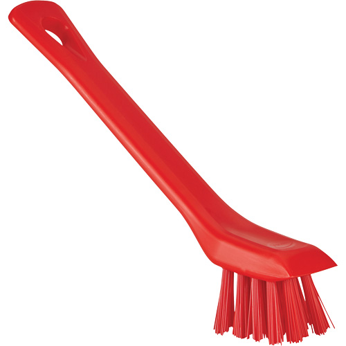 Brosse avec rebord grattoir, Soies Ferme, Longueur de 6", Rouge Pryde Industrial Inc.