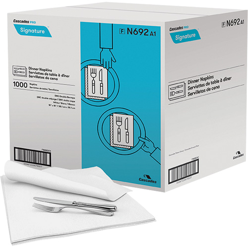 Pro Signature&reg; Dinner Napkins, 1 Ply, 15" x 15" Pryde Industrial Inc.