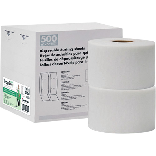TrapEze&reg; Double Roll Disposable Dusting Sheets, Polyester, White Pryde Industrial Inc.