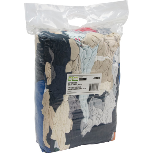 Recycled Material Wiping Rags, Fleece, Mix Colours, 10 lbs. Pryde Industrial Inc.