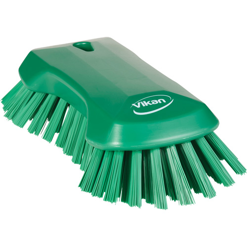 Hand Brush, Extra Stiff Bristles, 9-1/10" Long, Green Pryde Industrial Inc.
