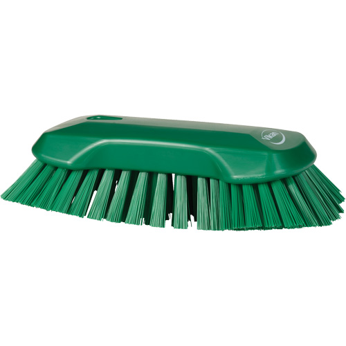 Hand Brush, Extra Stiff Bristles, 9-1/10" Long, Green Pryde Industrial Inc.