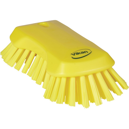 Hand Brush, Extra Stiff Bristles, 9-1/10" Long, Yellow Pryde Industrial Inc.