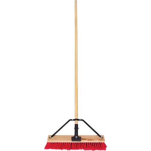 Push Broom with Braced Handle, 18", Medium, PVC Bristles Pryde Industrial Inc.
