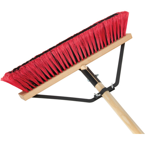 Push Broom with Braced Handle, 18", Medium, PVC Bristles Pryde Industrial Inc.