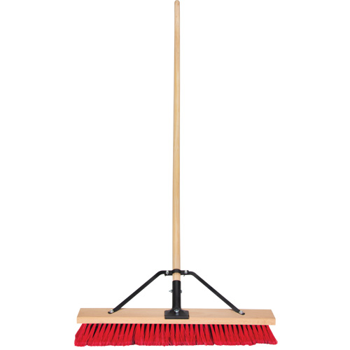 Push Broom with Braced Handle, 24", Medium, PVC Bristles Pryde Industrial Inc.