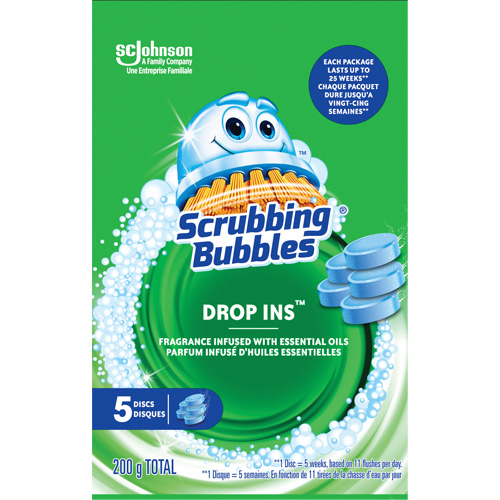 Scrubbing Bubbles&reg; Drop-Ins Toilet Cleaner Discs, 200 g, Tablet Pryde Industrial Inc.